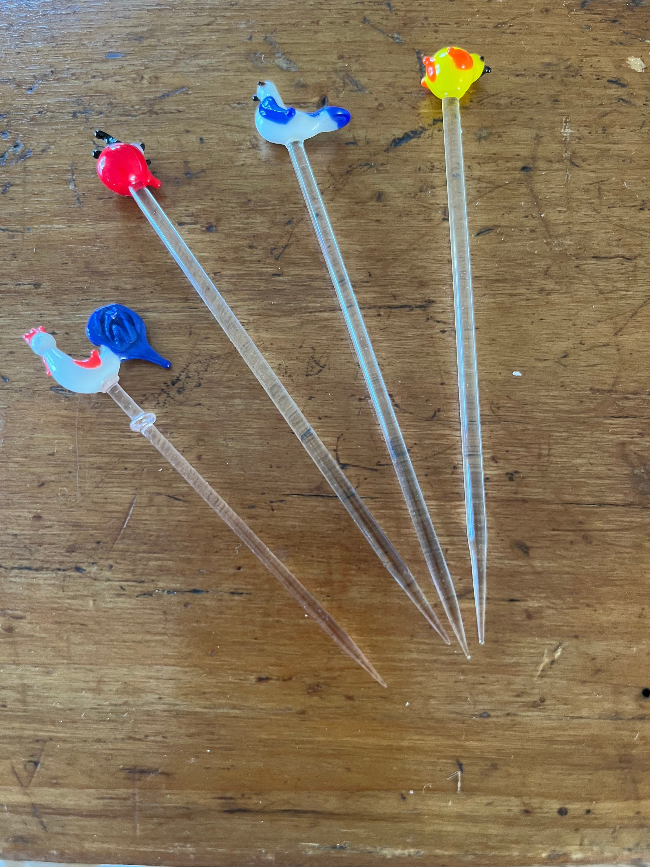 Vintage Murano Glass Cocktail/ Olive Swizzle Sticks Etsy