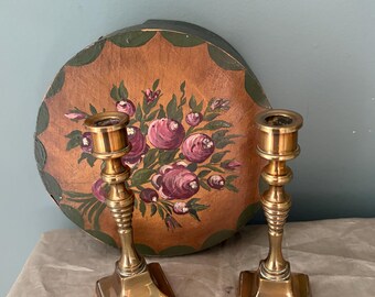 Vintage/ Victorian pair brass candlesticks