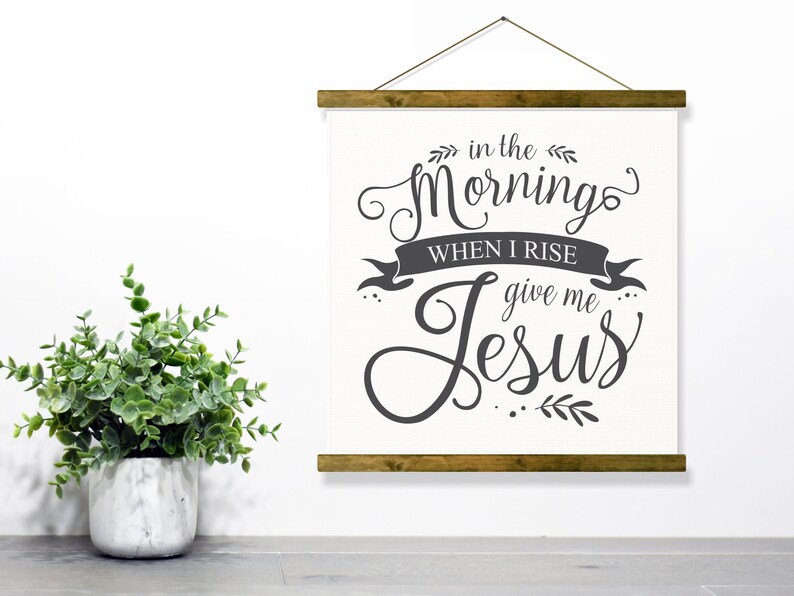 Rustic Farmhouse Style Decor GIVE ME JESUS Trending Christian Wall Art Christian Hanging Canvas Sign In The Morning When I Rise