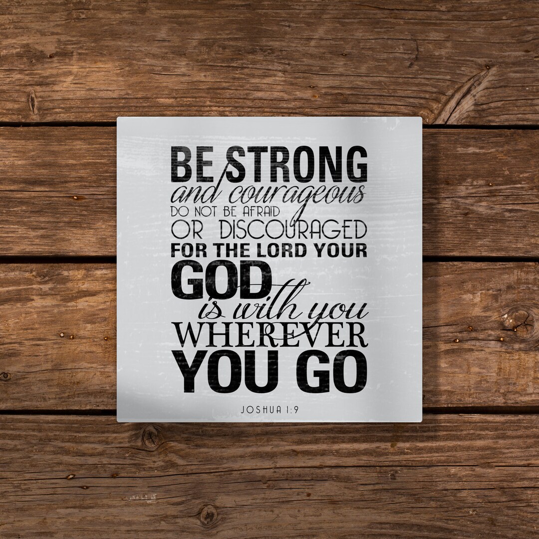 Rustic Woodblock Sign With Joshua 1:9 be Strong and - Etsy