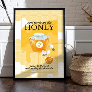 Kind Words Are Like Honey... Proverbs 16:24 - Unframed Christian Art Print