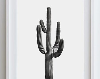 Saguaro Cactus Print: Vintage Desert, Southwestern Wall Art