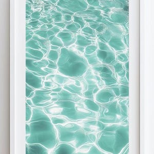 Minimalist Turquoise Pool Water Art Print: Coastal Wall Decor