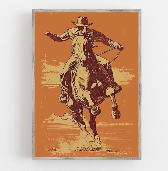 Rider and Galloping Horse Art Print Rider and Galloping Horse Art Print