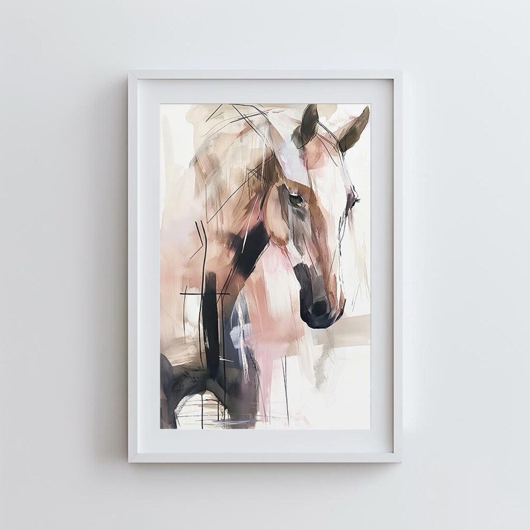 Abstract Horse Art Print: Modern Equestrian Watercolor Painting - Etsy