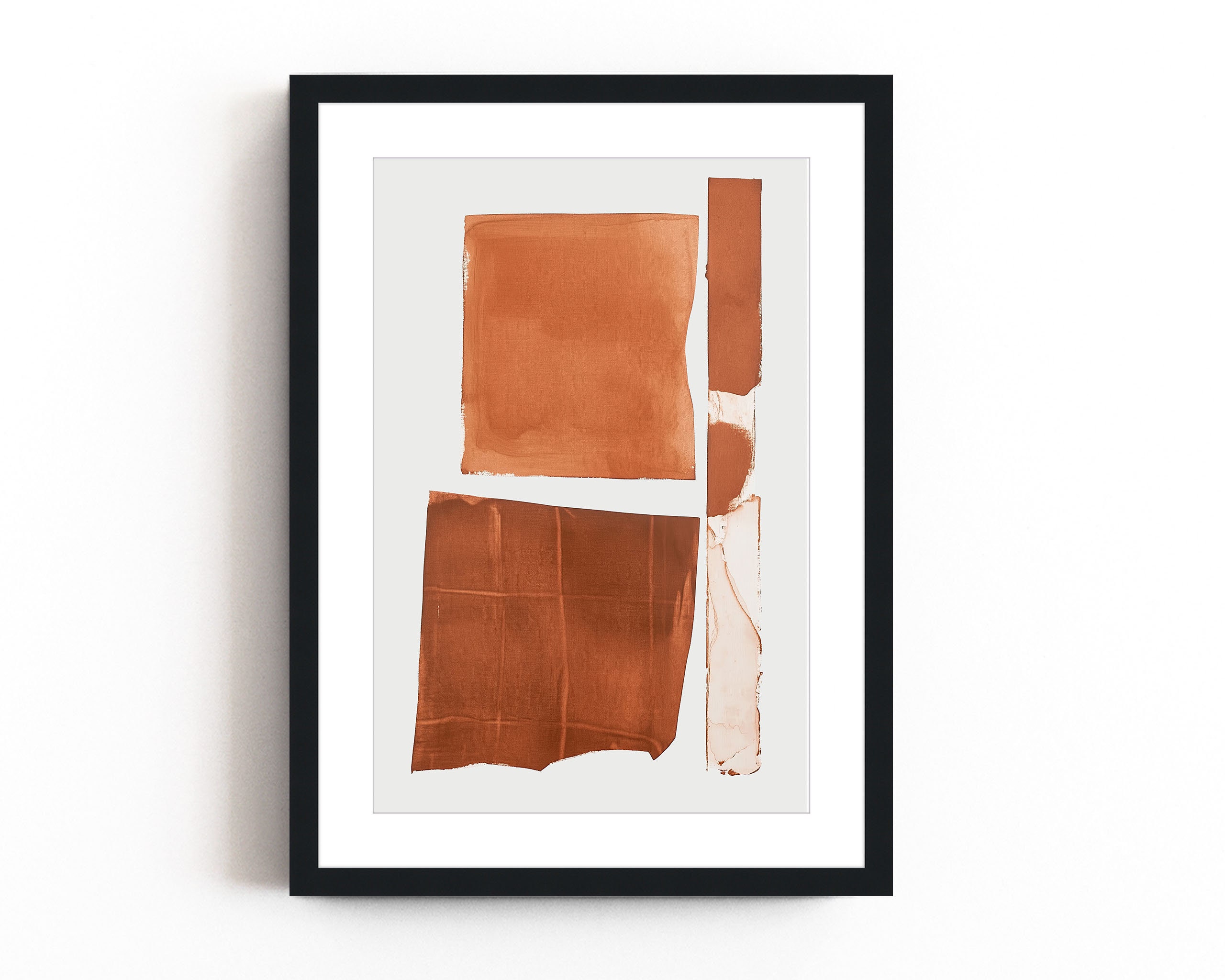 Terracotta Abstract Art Print: Minimalist Geometric Shapes - Etsy