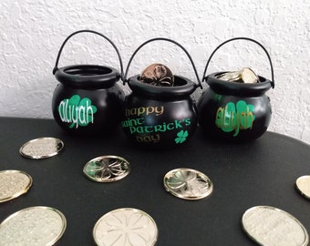 St. Patrick’s Day Pot of Gold Container - Personalized Pot of Gold Favor Container