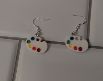 Paint Pallet Dangle Earrings