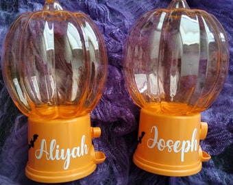 Personalized Halloween Candy Dispenser, Pumpkin-Shaped Candy Dispensers, Pumpkin Candy Dispensers, Party Favors for kids, Custom Name Gift