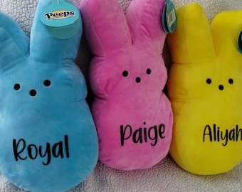 Extra large 15” Easter Peeps bunny plush, Easter peeps, Easter chicks, personalized peeps, Easter basket, Easter bunny, easter plush, peeps