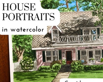 Custom House Watercolor Painting | Hand-Painted Home Portrait