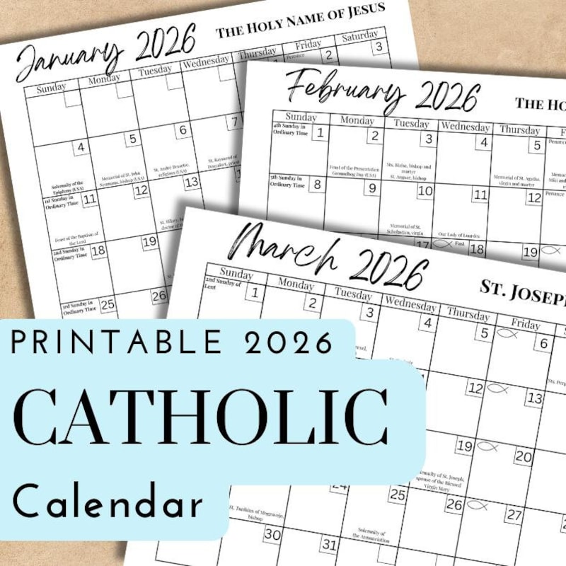 Catholic wall calendar 2025 2026 Etsy de
