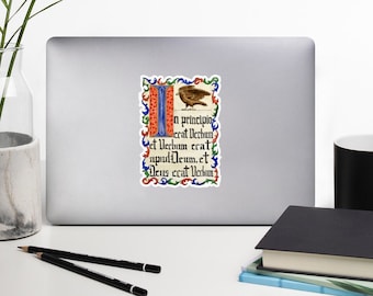 The Gospel of John Illuminated Manuscript  - Vinyl sticker | Christian Stickers | Latin