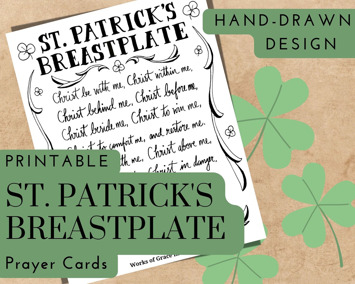 Printable St. Patrick's Breastplate Prayer Cards (PDF Download) - Etsy