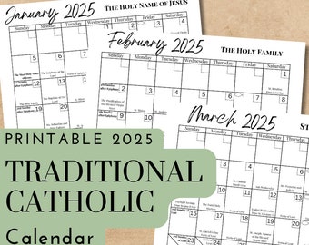 Printable 2025 Traditional Catholic Calendar | Liturgical Calendar | Downloadable .PDF | TLM Calendar