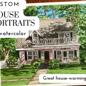 Custom house watercolor painting | Housewarming gift | Custom art | Home decor | Custom portraits