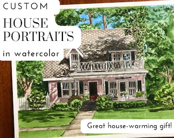 Custom house watercolor painting | Housewarming gift | Custom art | Home decor | Custom portraits