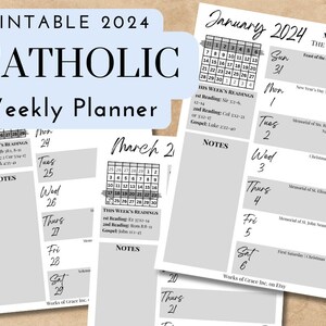 Printable 2024 Catholic Weekly Planner Downloadable .PDF File Catholic ...