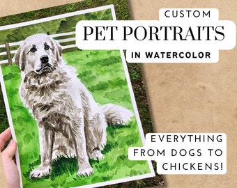 Custom Watercolor Pet Portrait