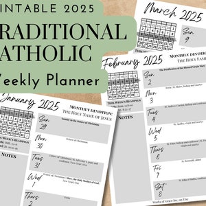 Printable 2025 Traditional Catholic Weekly Planner | Liturgical Calendar | Downloadable .PDF | TLM Planner