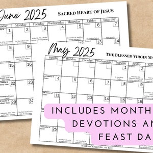 2025 Printable Catholic Monthly Calendar | Liturgical Calendar With ...