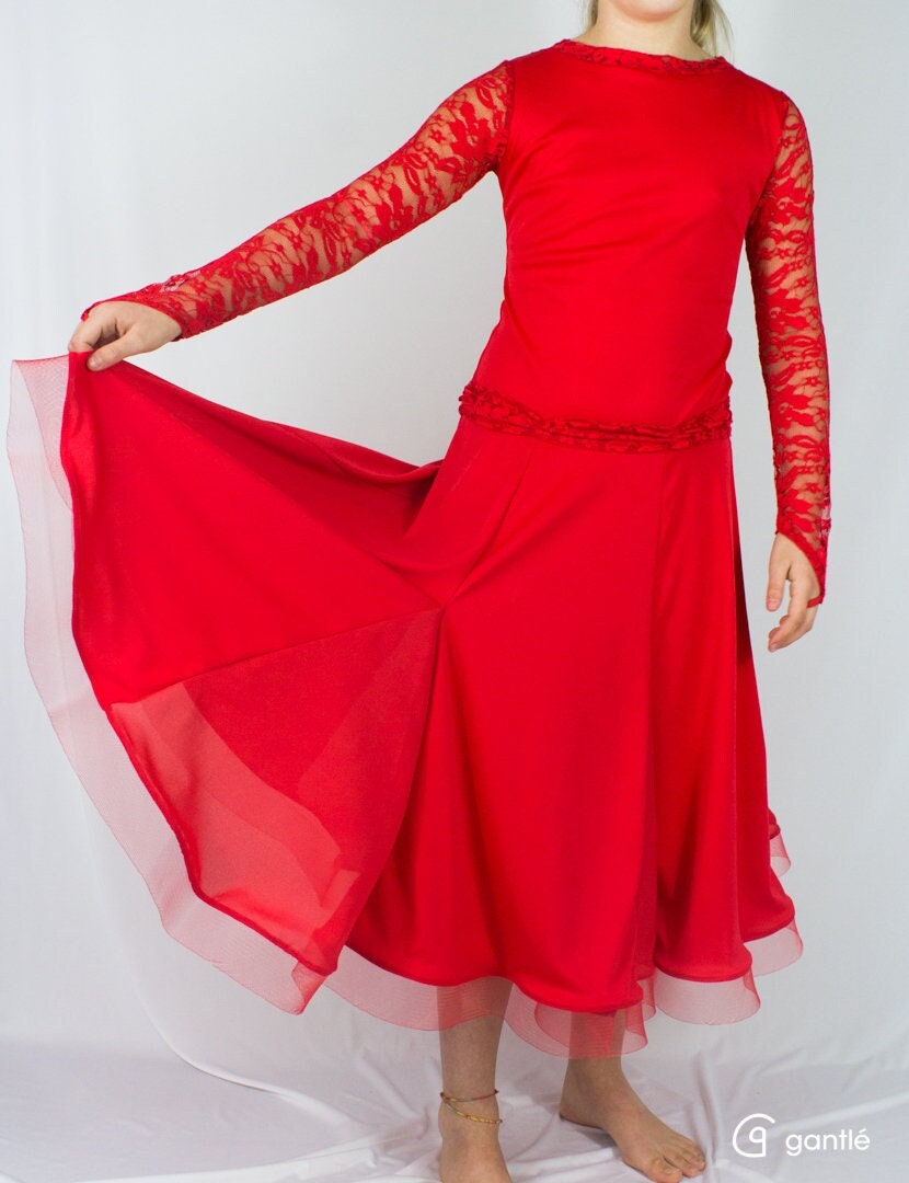 Kinder Mädchen Chiffon Ballett Tänzer Trikot Kleid Lyrical Modern Dance