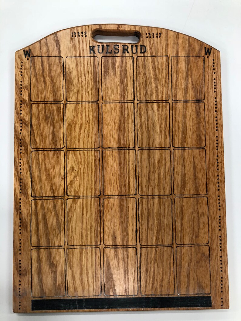 Cross Cribbage Board Oak Wood Etsy