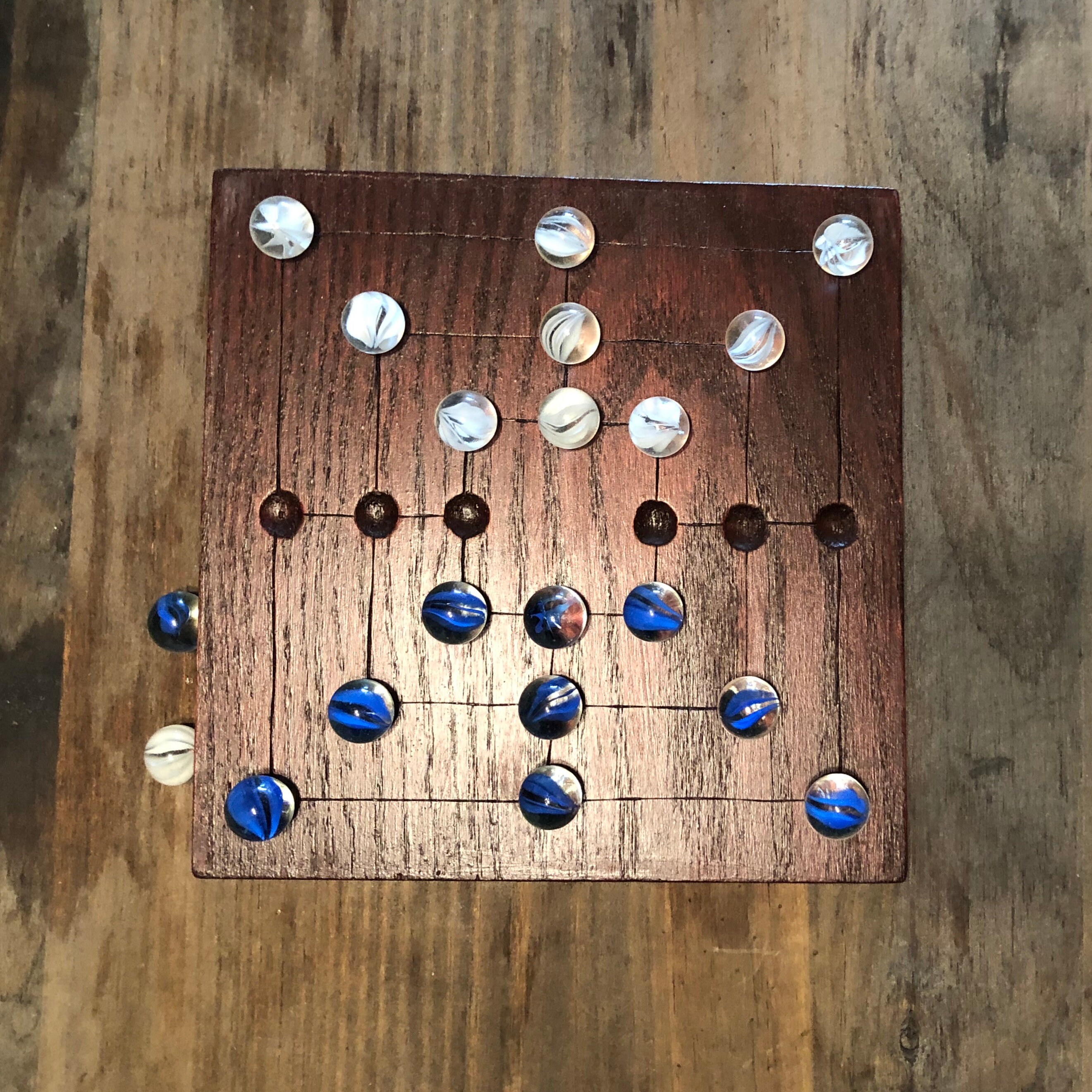 9 Man Morris Oak Board Game - Etsy