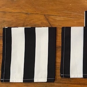 Cocktail Appetizer Napkins Black n White Set of 4