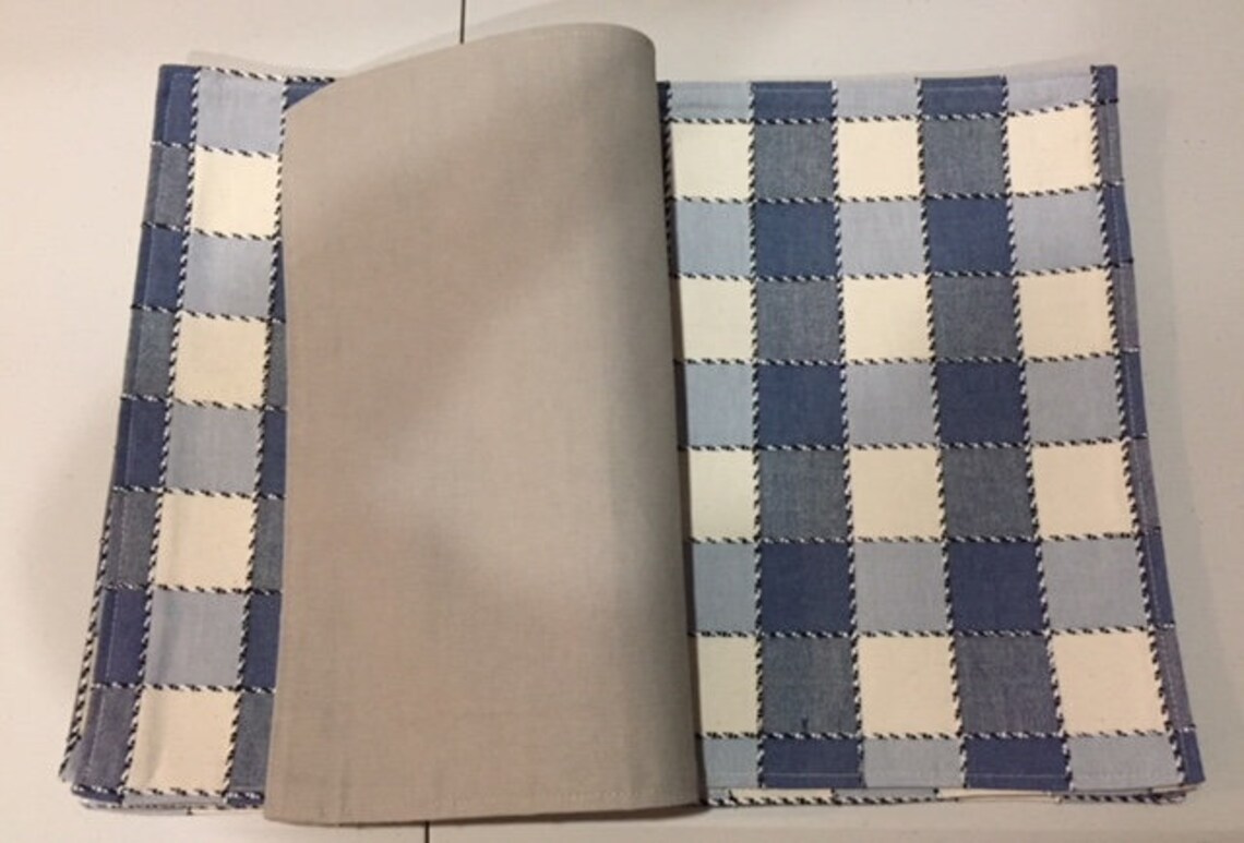 Placemat Set of 4 Blue Cream Plaid Etsy