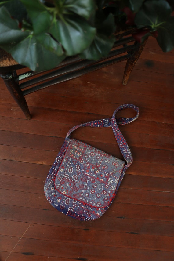 Handmade Paisley Quilted Cotton Small Messenger Ba