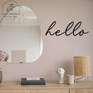 Hello Sign - Hello Wall Sign - Entryway Sign - Hello Cutout - Welcome to our Home - Entryway Wall Sign Farmhouse Wall Art Sign for Entryway