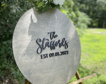 3D Alternative Guestbook - Wedding Signing Board - Wedding Welcome Sign - Wood Guestbook - Round Wedding Sign - Wedding Decor - Wood Sign