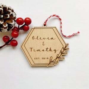 Personalized Christmas Ornament - First Christmas Ornament - Custom Wood Christmas Ornament - Personalized Family Ornament - Wooden Ornament