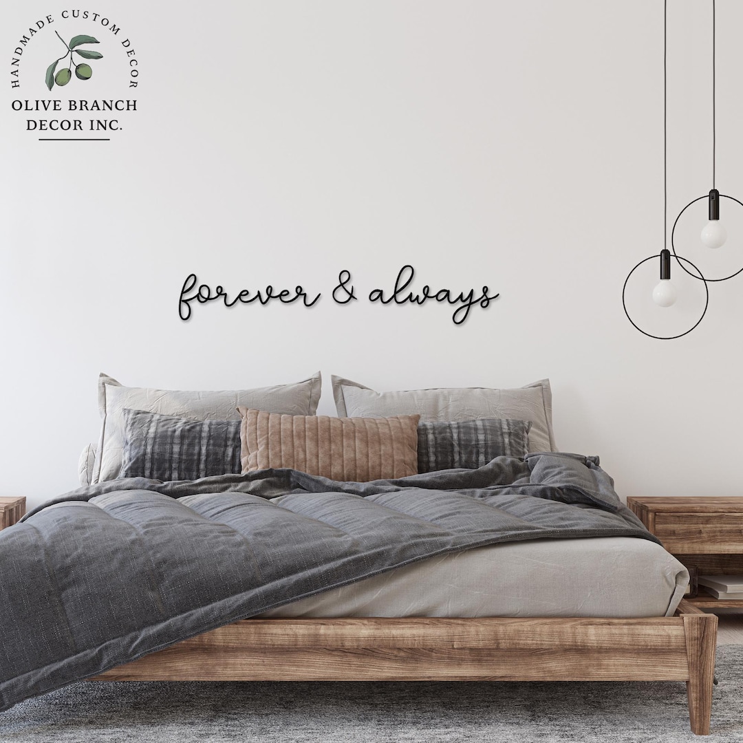 Forever and Always Sign - Forever and Always Wall Sign - Above Bed Sign ...