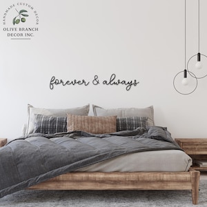 Forever and Always Sign - Forever and Always Wall Sign - Above Bed Sign - Forever and Always Cutout - Living Room Wall Sign - Farmhouse Sign