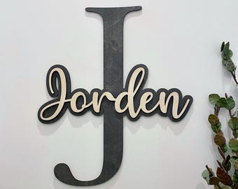 Name Sign - Name Sign for Nursery - Wooden Name Sign - Nursery Decor - Name Sign Initial - Baby Name Sign - Custom Name Sign - Name Cutout