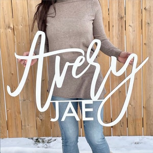 Double Baby Name Cutout - Double Name Sign - Above Crib Sign - Nursery Decor - Personalized Name Cutout - Baby Name Cutout - Large Name Sign