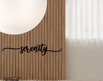 Serenity Sign - Serenity Wall Sign - Serenity Cutout - Serenity Sign for Wall - Bathroom Wall Sign - Spa Sign - Sign for Above Tub
