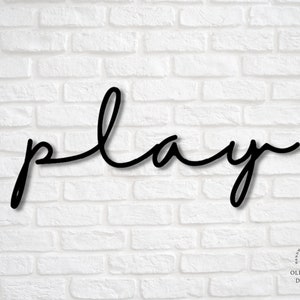 Play Sign - Play Wall Sign - Playroom Sign - Sign for Playroom - Play Cutout - Playroom Wall Art - Kids Room Decor - Kids Room Wall Art