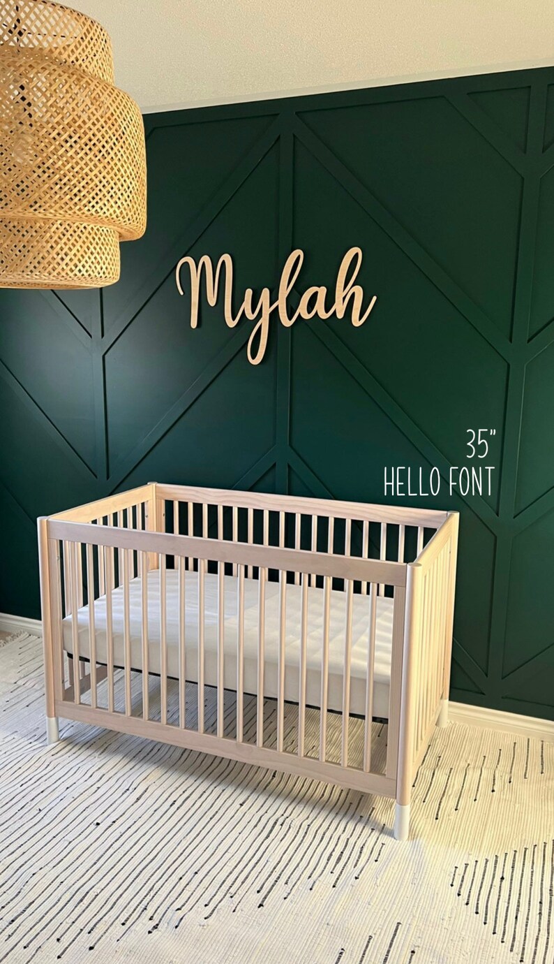 Baby Name Cutout Nursery Name Sign Nursery Decor Large image 3