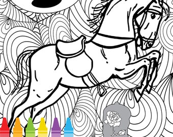 Horse Coloring Page / Adult Coloring Page / Printable Coloring / Horse Coloring / Coloring for Adults / Gift Coloring Page / Horse Lovers