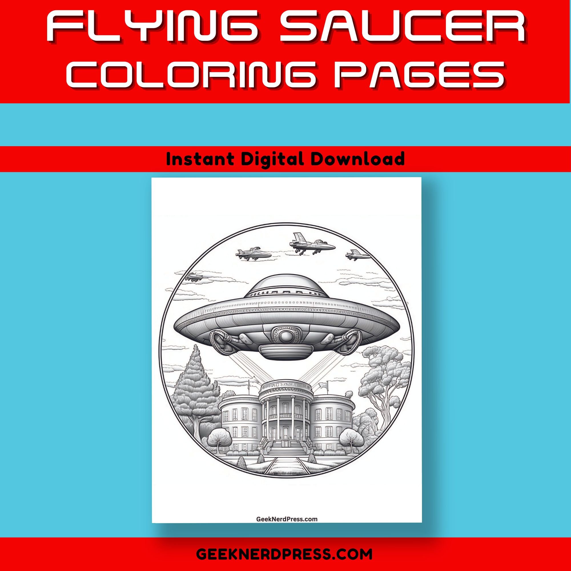 Flying Saucer Coloring Pages