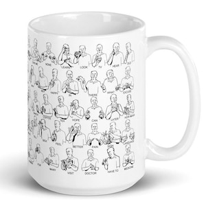 Taza con el lenguaje de señas americano (ASL)