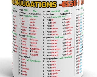 Caneca de Conjugação Latina Esse & Habere