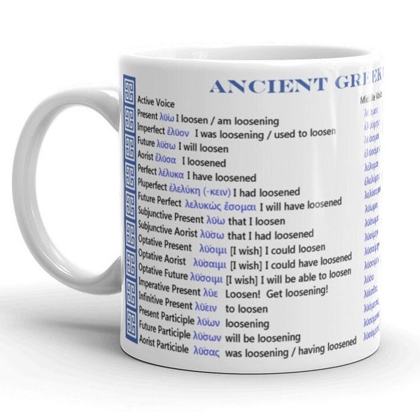 Ancient Greek Conjugations (First Person) Mug