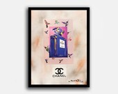Custom Framed Vintage Chanel ad by ,Fairchild Paris-,fashion wall art,