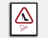 Custom Framed ,Fashion Illustration, by Fairchild Paris, Vintage , Loubotin Advertising
