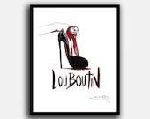 Custom Framed ,Fashion Illustration, by Fairchild Paris, Vintage , Christian Louboutin Advertising