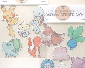 Ditto themed Pokemn sticker packs geeky gift sticker pack pikachuu cute